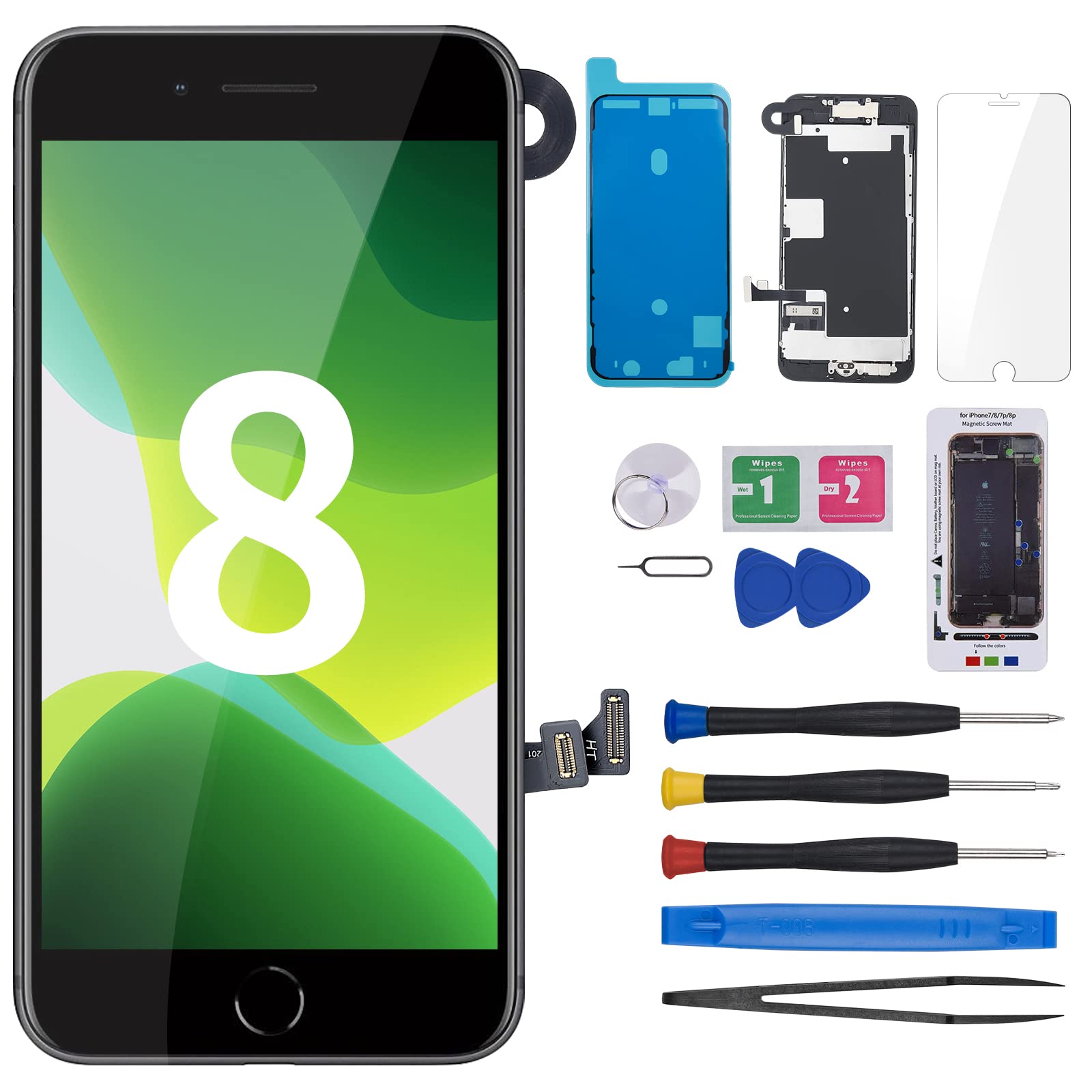 For Iphone 8 Screen Replacement With Home Button 4.7 Black For Iphone Se 2Nd 2020 3D Touch Lcd Display Digitizer Full Assembly R